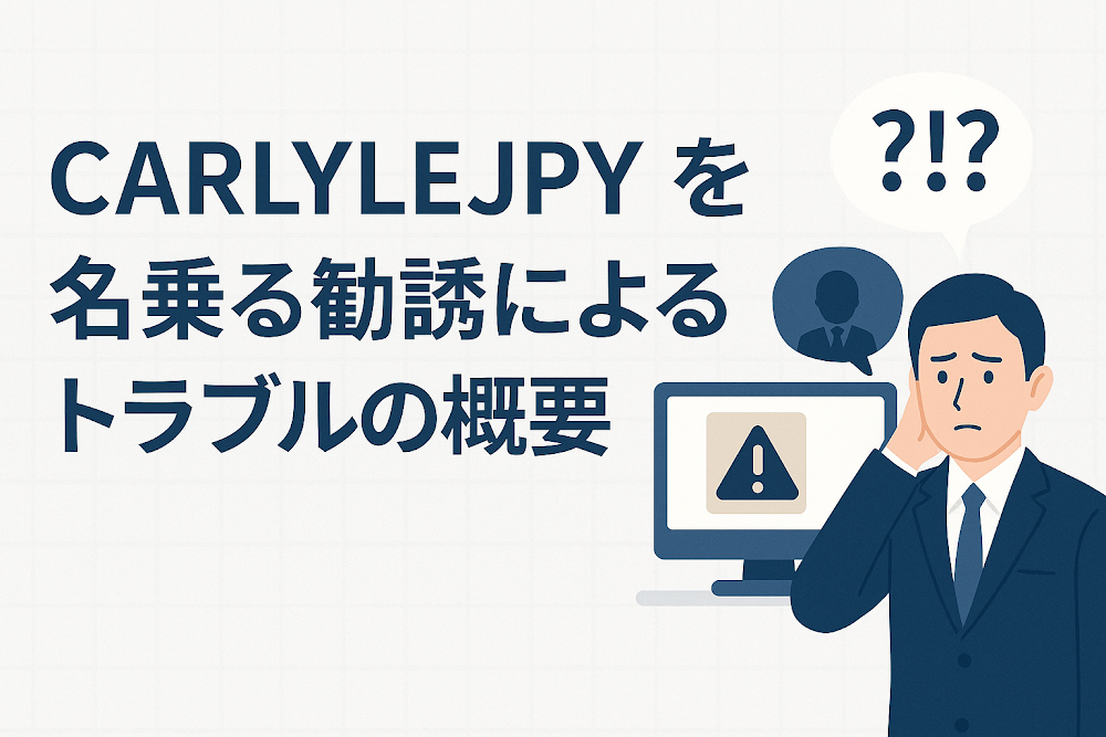 CARLYLEJPYを名乗る勧誘によるトラブルの概要