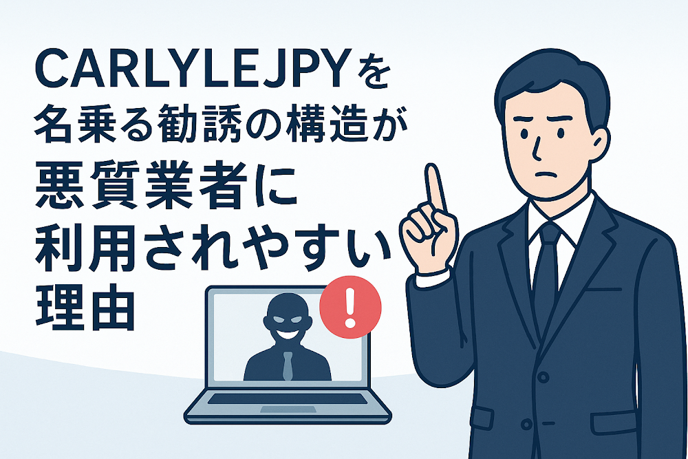 CARLYLEJPYを名乗る勧誘の構造が悪質業者に利用されやすい理由