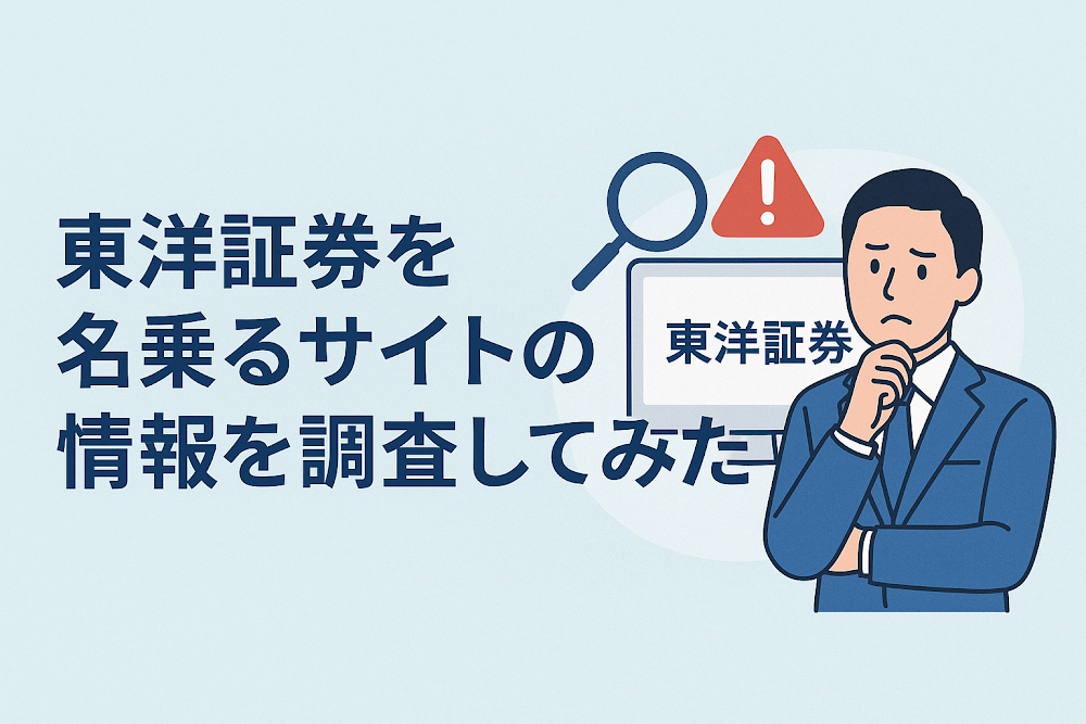 東洋証券を名乗るサイトの情報を調査してみた