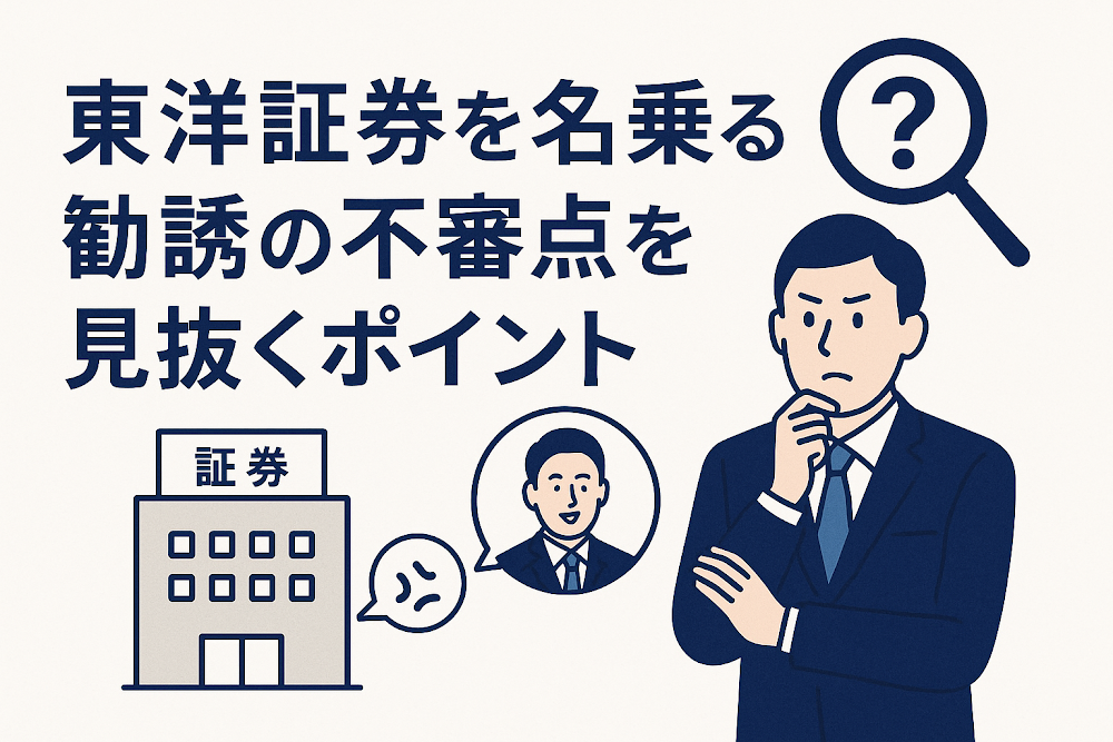 東洋証券を名乗る勧誘の不審点を見抜くポイント