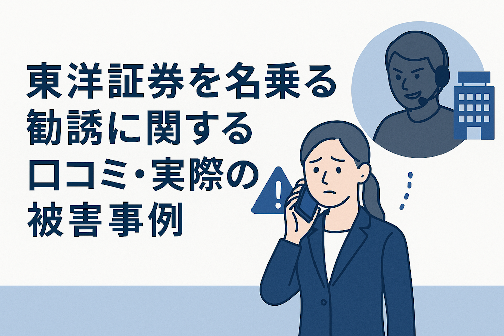 東洋証券を名乗る勧誘に関する口コミ・実際の被害事例
