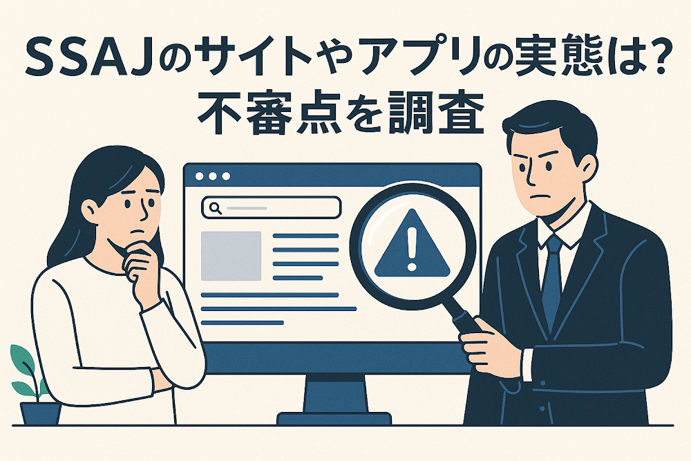 SSAJのサイトやアプリの実態は?不審点を調査