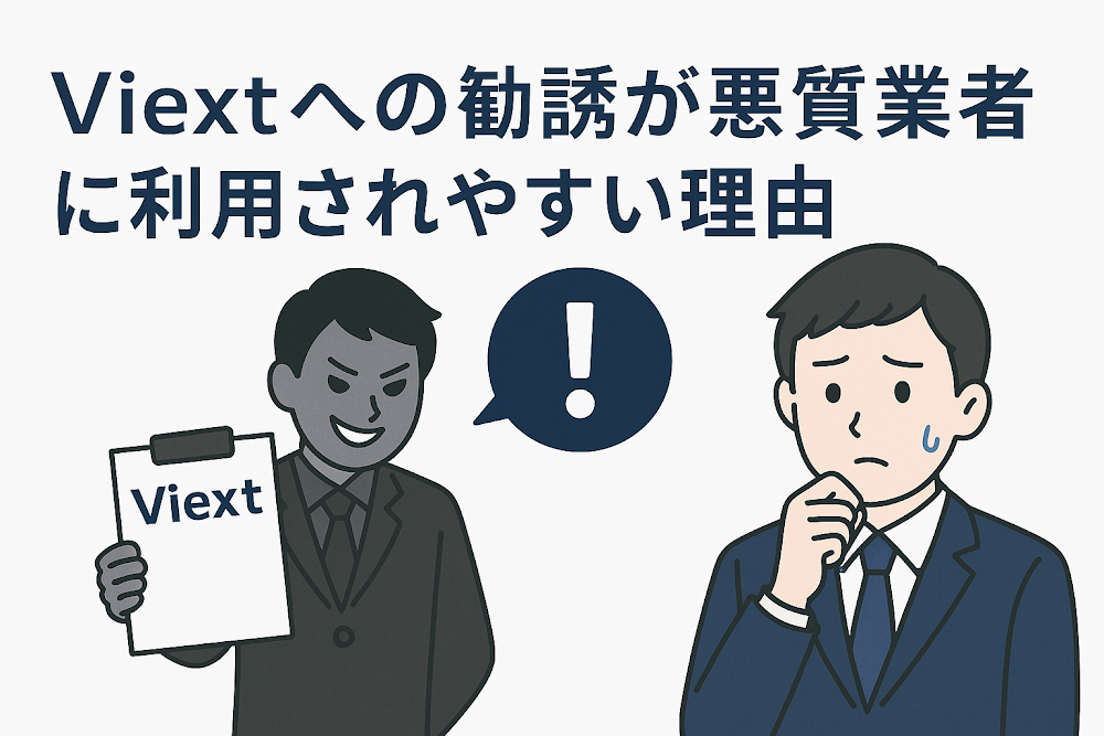 Viextへの勧誘が悪質業者に利用されやすい理由