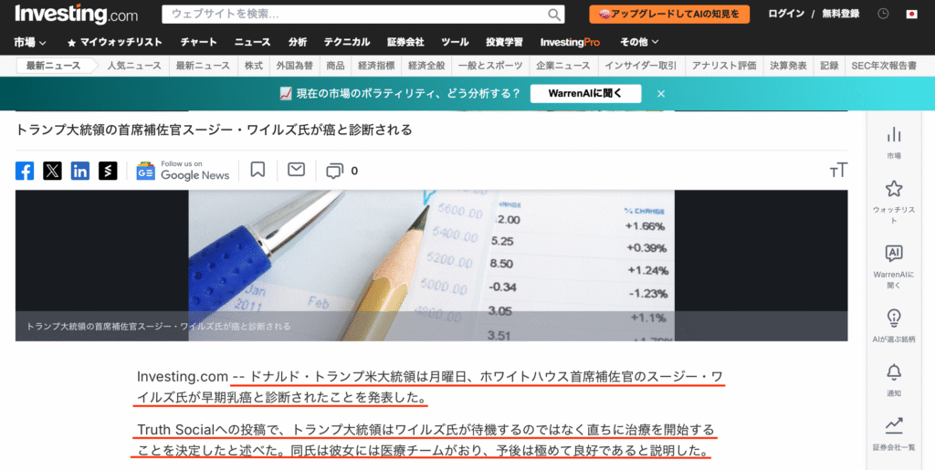 Investing.comニュース記事