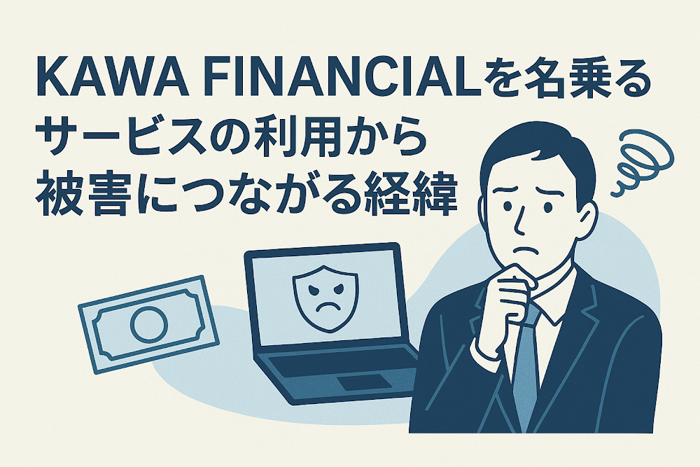 KAWA FINANCIALを名乗るサービスの利用から被害につながる経緯