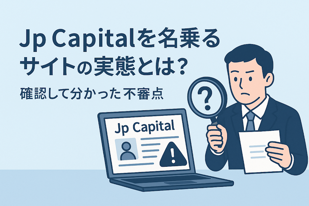Jp Capitalを名乗るサイトの実態とは?確認して分かった不審点