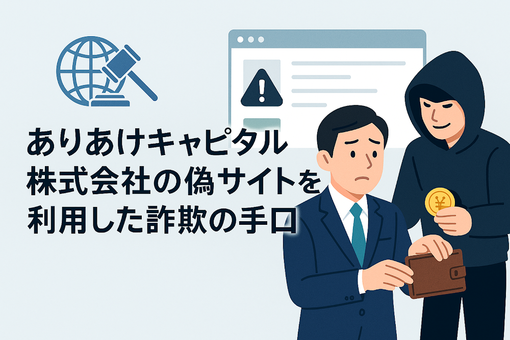 ありあけキャピタル株式会社の偽サイトを利用した詐欺の手口