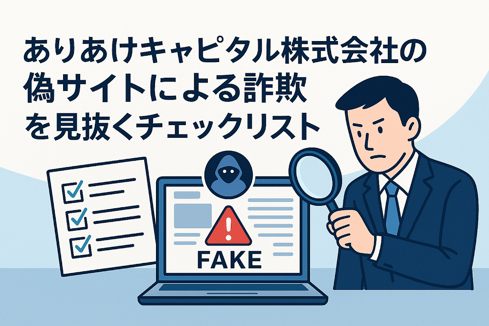ありあけキャピタル株式会社の偽サイトによる詐欺を見抜くチェックリスト