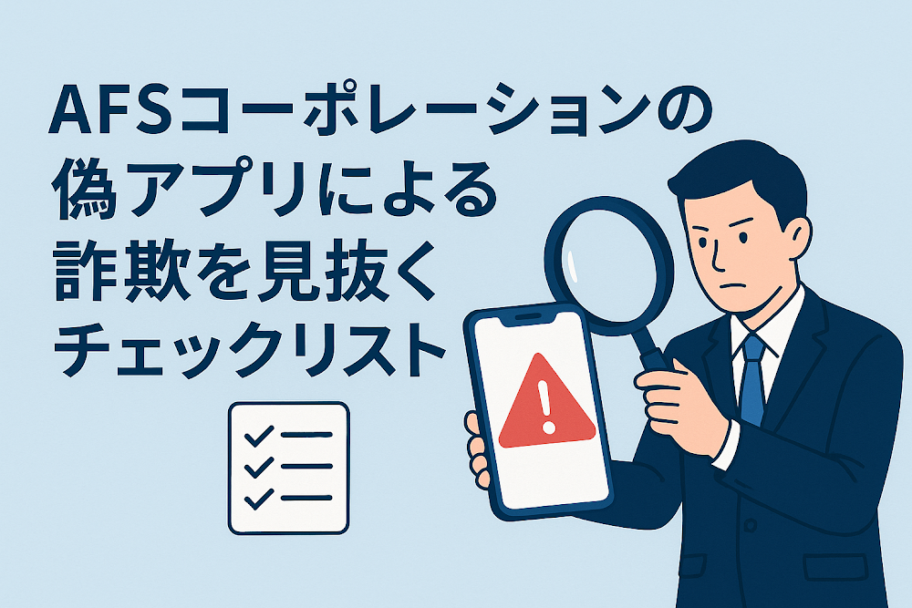 AFSコーポレーションの偽アプリによる詐欺を見抜くチェックリスト