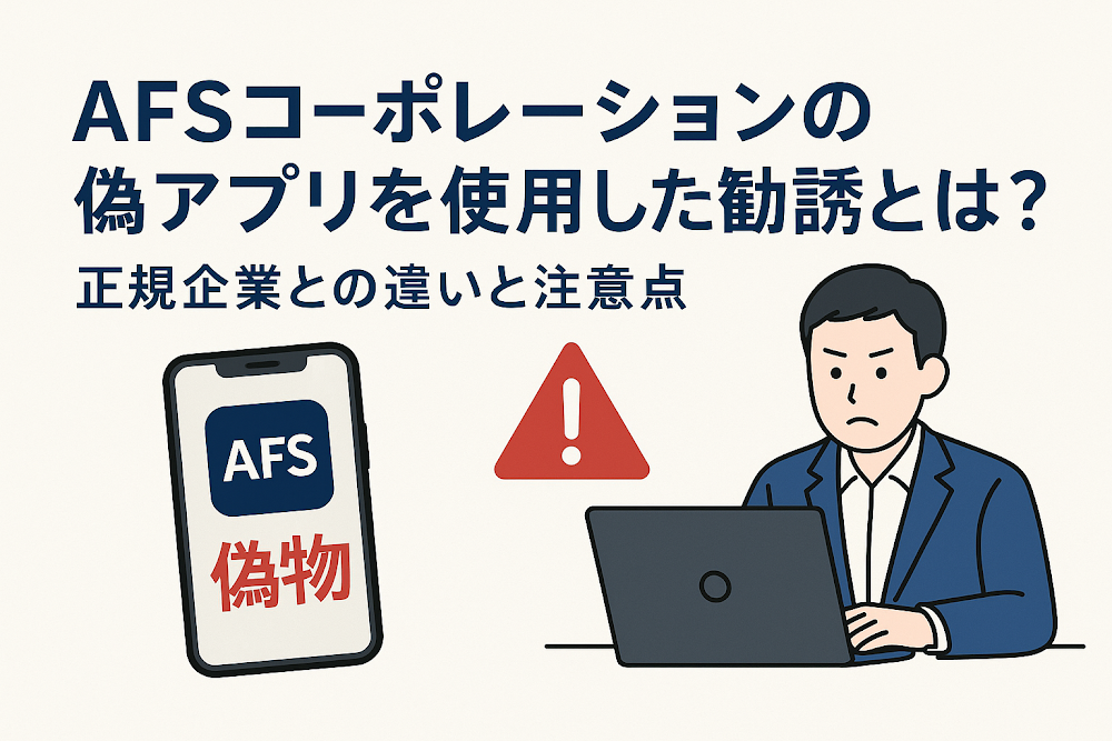 AFSコーポレーションの偽アプリを使用した勧誘とは？正規企業との違いと注意点