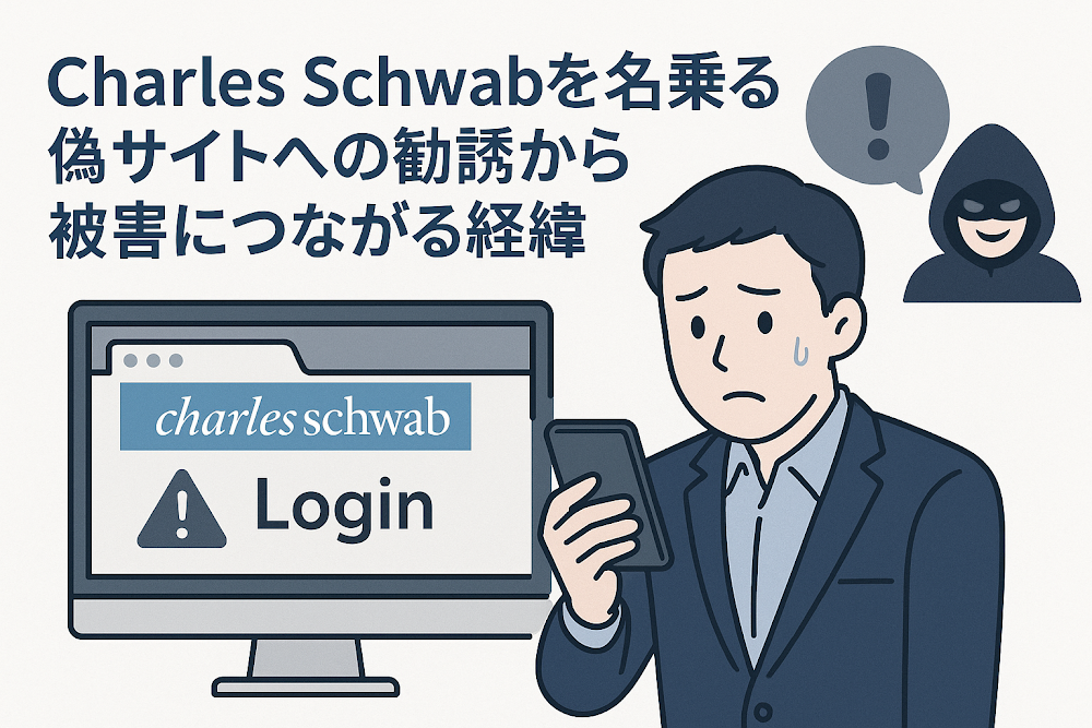 Charles Schwabを名乗る偽サイトへの勧誘から被害につながる経緯