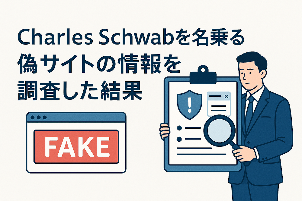 Charles Schwabを名乗る偽サイトの情報を調査した結果
