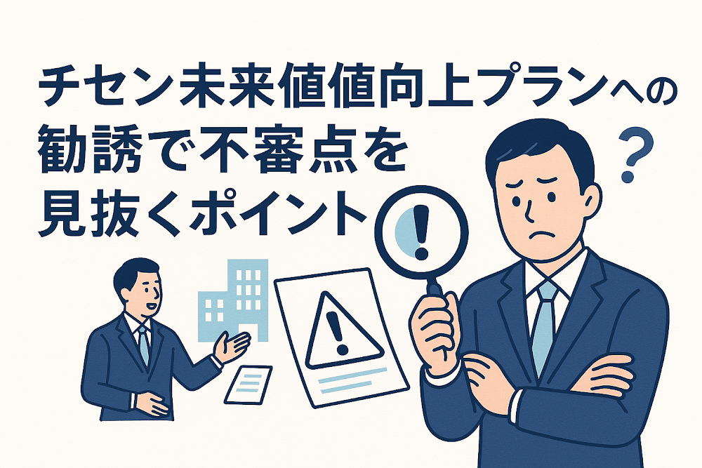 チセン未来価値向上プランへの勧誘で不審点を見抜くポイント
