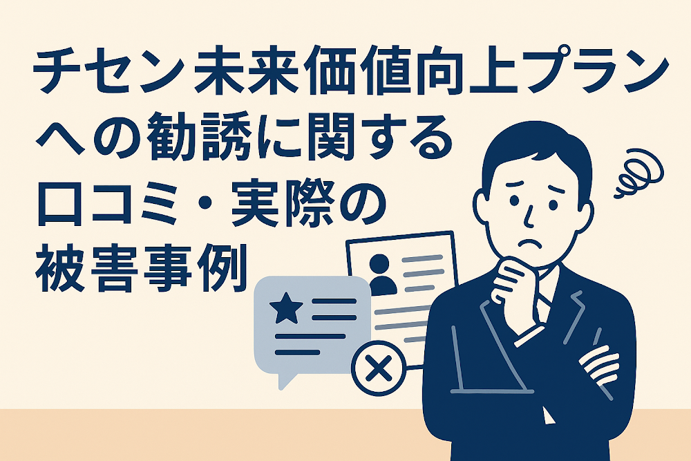 チセン未来価値向上プランへの勧誘に関する口コミ・実際の被害事例