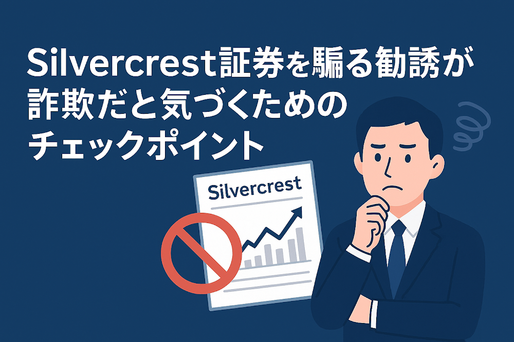 Silvercrest証券を騙る勧誘が詐欺だと気づくためのチェックポイント