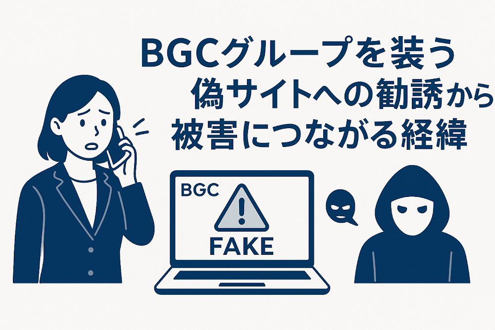 BGCグループを装う偽サイトへの勧誘から被害につながる経緯