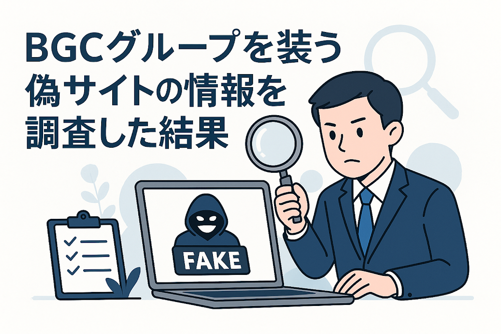 BGCグループを装う偽サイトの情報を調査した結果