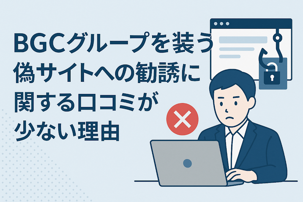 BGCグループを装う偽サイトへの勧誘に関する口コミが少ない理由