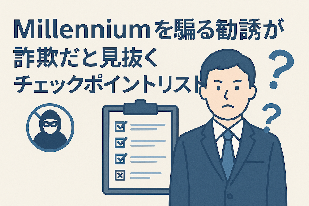 Millenniumを騙る勧誘が詐欺だと見抜くチェックポイントリスト