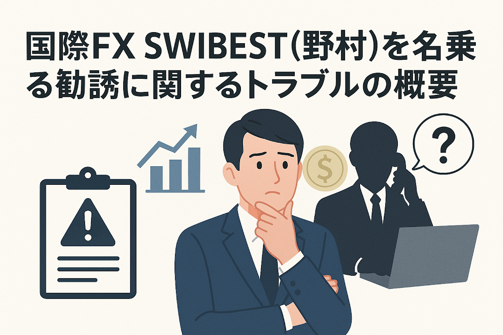 国際FX SWIBEST(野村)を名乗る勧誘に関するトラブルの概要