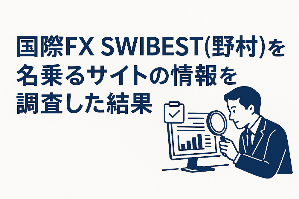 国際FX SWIBEST(野村)を名乗るサイトの情報を調査した結果