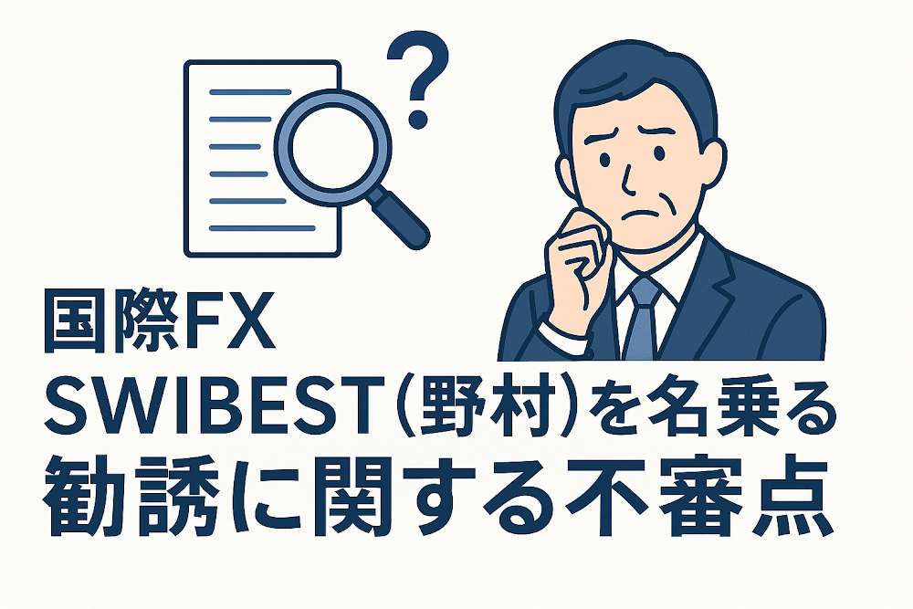 国際FX SWIBEST(野村)を名乗る勧誘に関する不審点