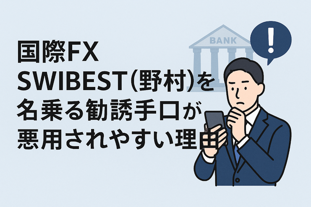 国際FX SWIBEST(野村)を名乗る勧誘手口が悪用されやすい理由