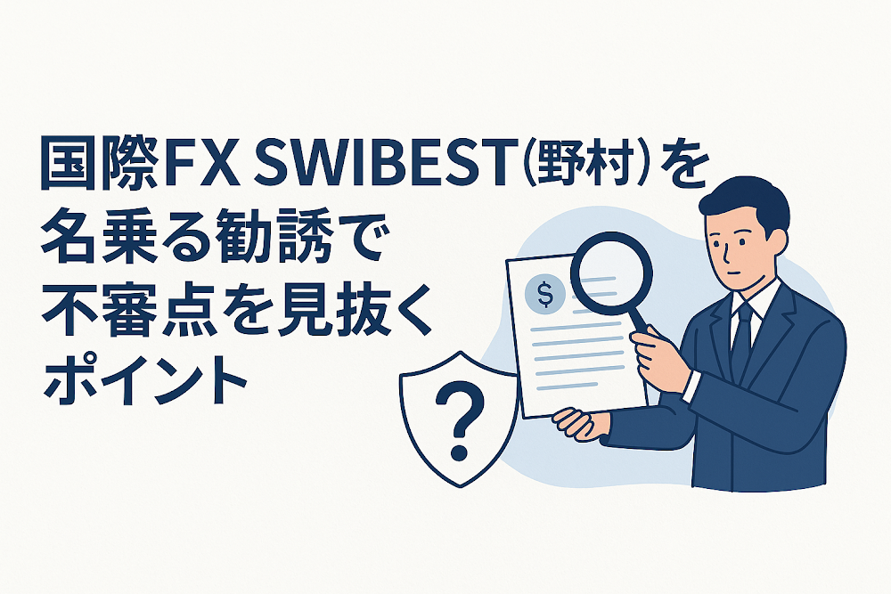 国際FX SWIBEST(野村)を名乗る勧誘で不審点を見抜くポイント