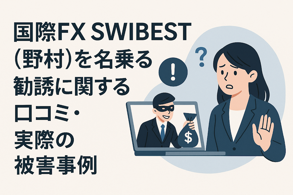 国際FX SWIBEST(野村)を名乗る勧誘に関する口コミ・実際の被害事例