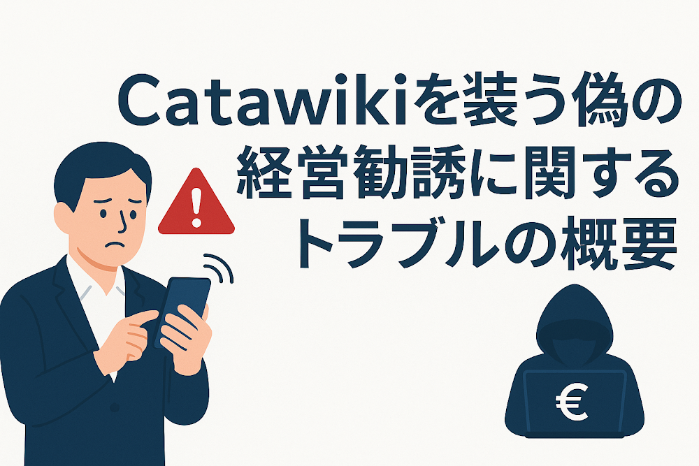 Catawikiを装う偽の経営勧誘に関するトラブルの概要