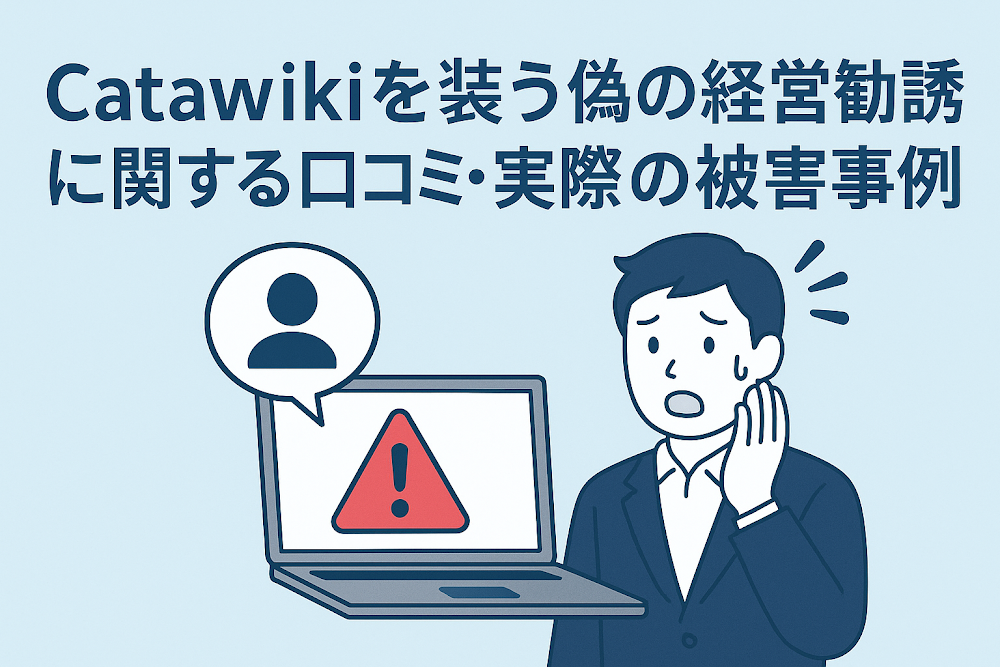 Catawikiを装う偽の経営勧誘に関する口コミ・実際の被害事例