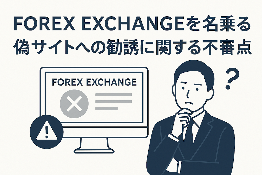 FOREX EXCHANGEを名乗る偽サイトへの勧誘に関する不審点