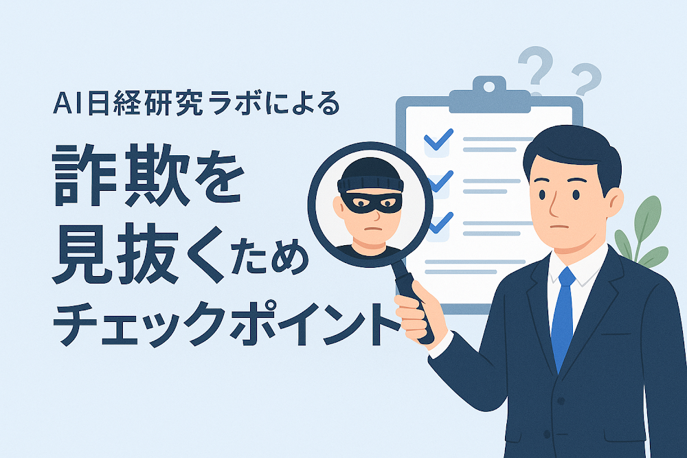 A1日経研究ラボによる詐欺を見抜くためのチェックポイント
