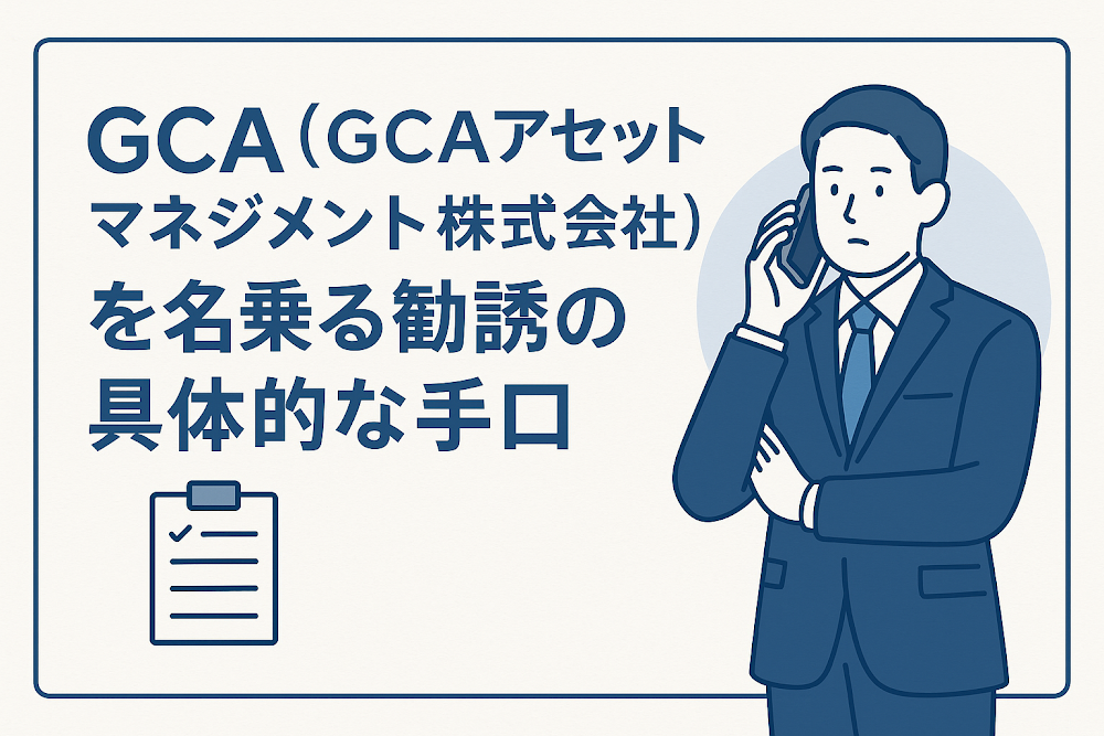 GCA(GCAアセットマネジメント株式会社)を名乗る勧誘の具体的な手口