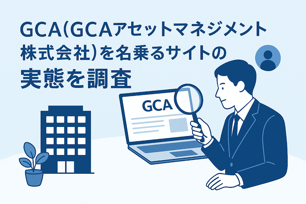 GCA(GCAアセットマネジメント株式会社)を名乗るサイトの実態を調査