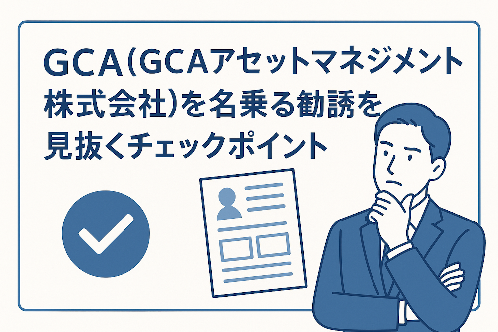 GCA(GCAアセットマネジメント株式会社)を名乗る勧誘を見抜くチェックポイント
