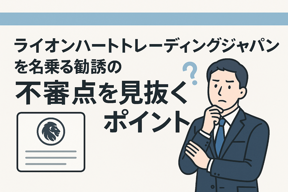 ライオンハートトレーディングジャパンを名乗る勧誘の不審点を見抜くポイント