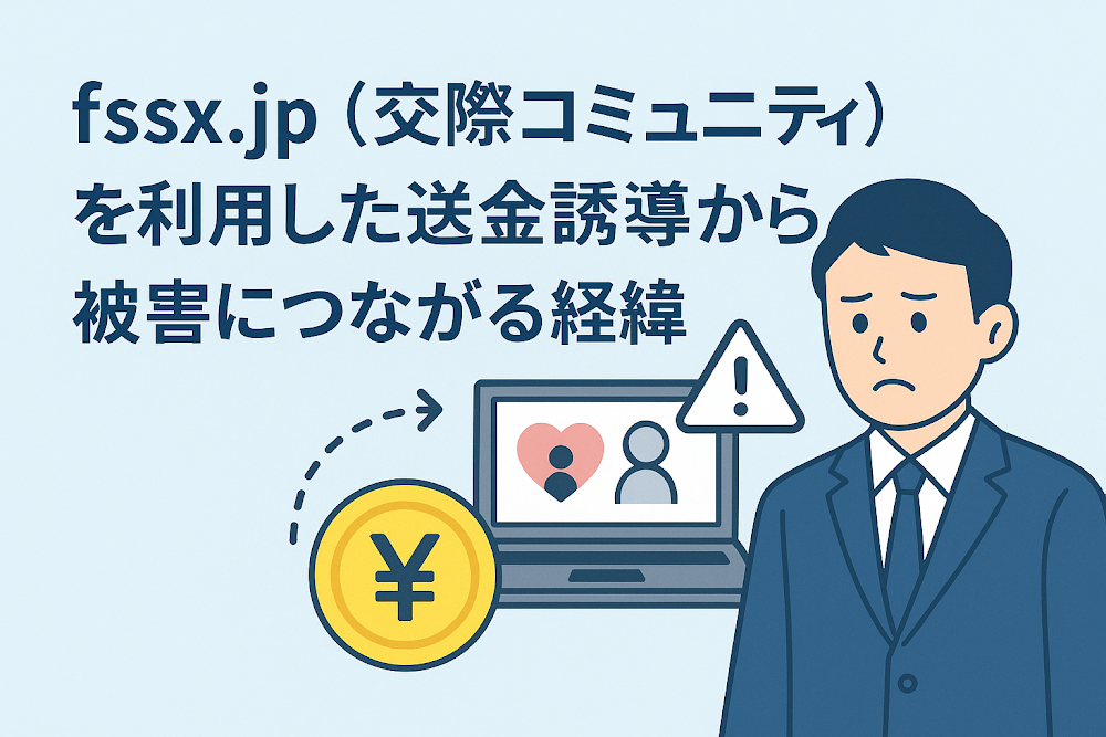 fssx.jp（交際コミュニティ）を利用した送金誘導から被害につながる経緯