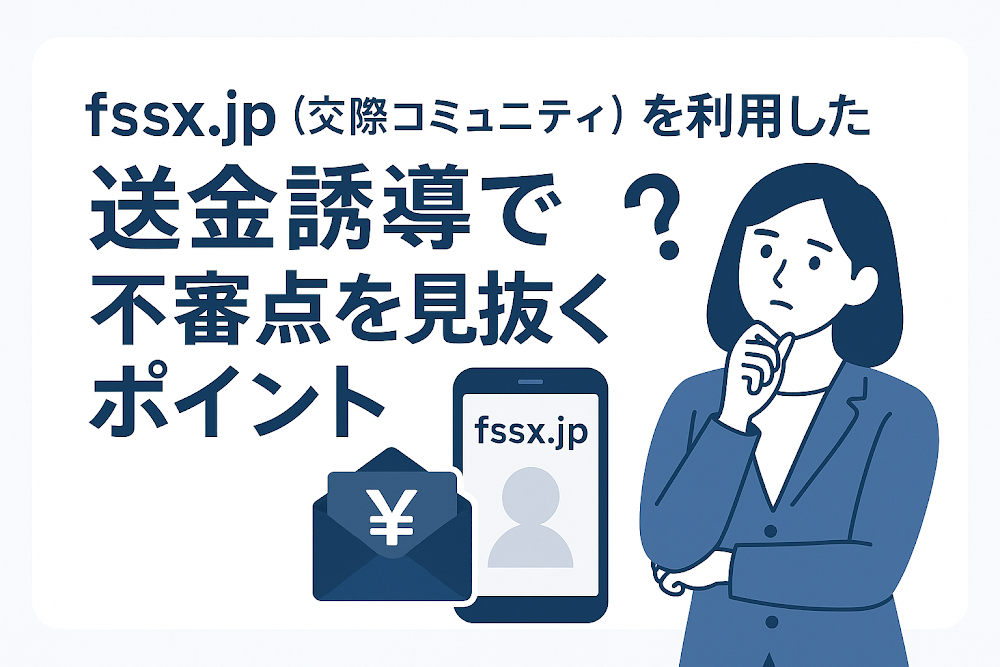 fssx.jp（交際コミュニティ）を利用した送金誘導で不審点を見抜くポイント