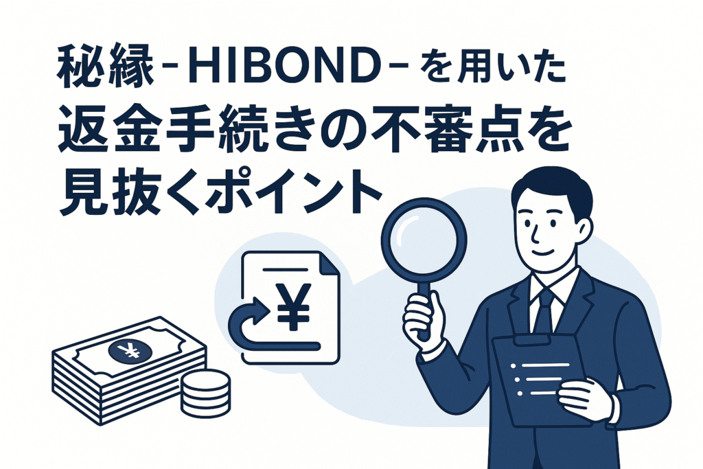 秘縁 - HIBOND -を用いた返金手続きの不審点を見抜くポイント