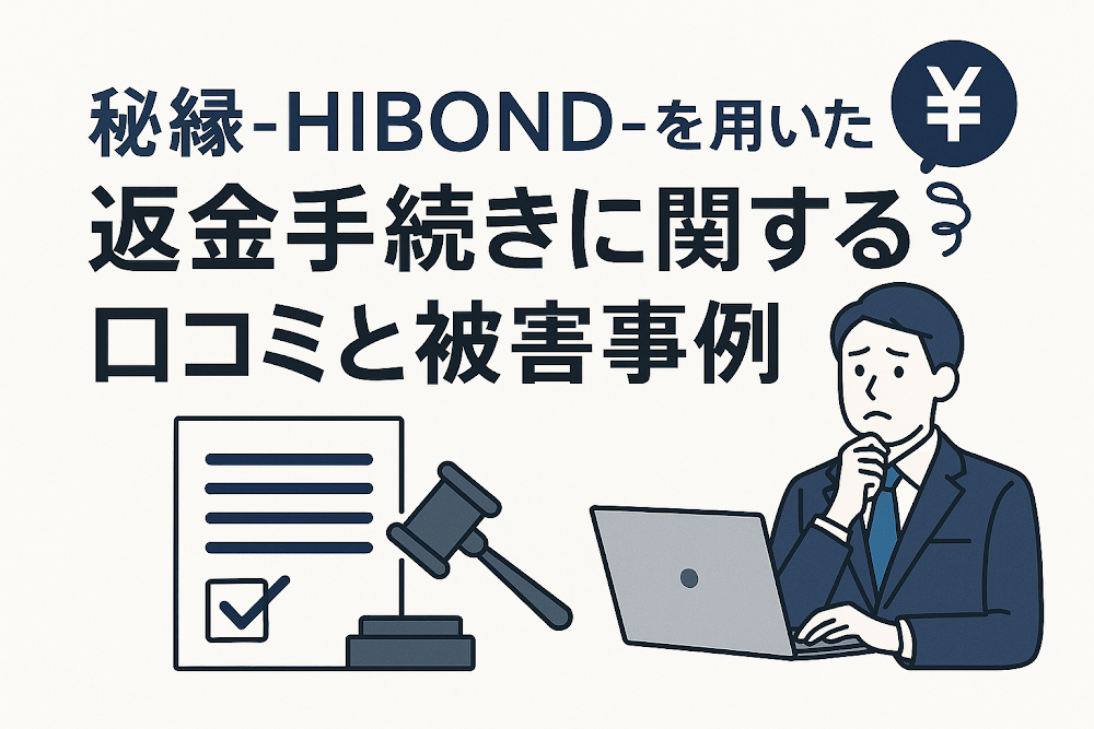 秘縁 - HIBOND -を用いた返金手続きに関する口コミと被害事例