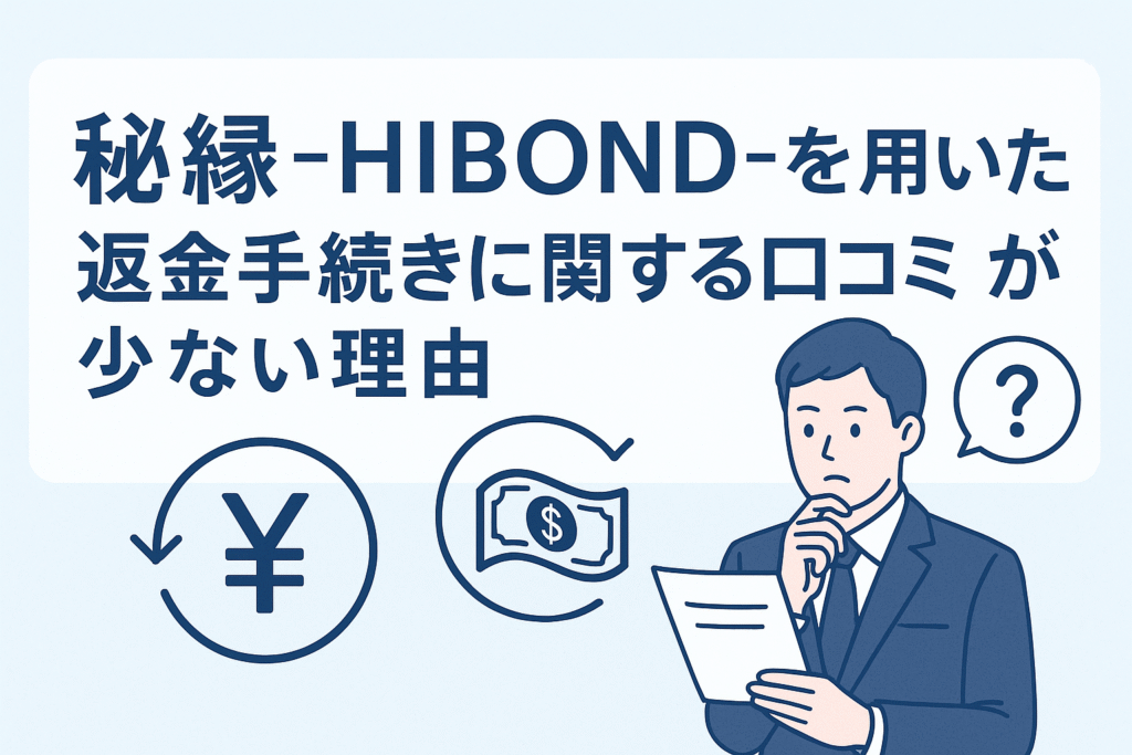 秘縁 - HIBOND -を用いた返金手続きに関する口コミが少ない理由