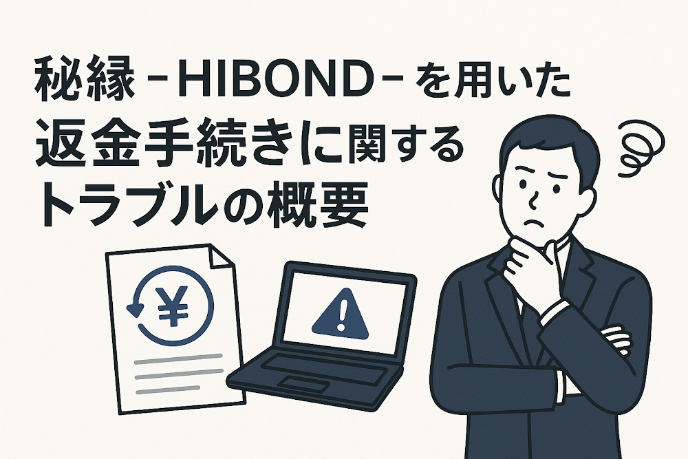 秘縁 - HIBOND -を用いた返金手続きに関するトラブルの概要