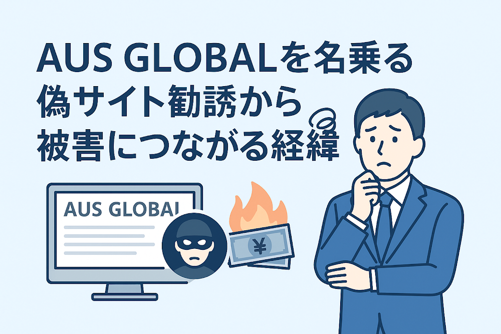AUS GLOBALを名乗る偽サイト勧誘から被害につながる経緯