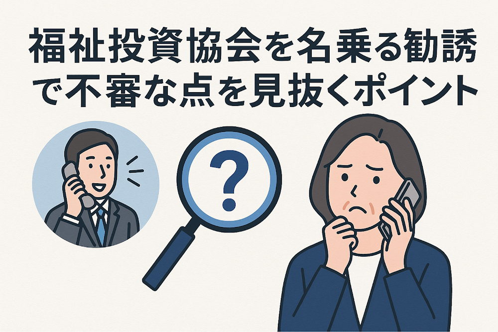 福祉投資協会を名乗る勧誘で不審な点を見抜くポイント