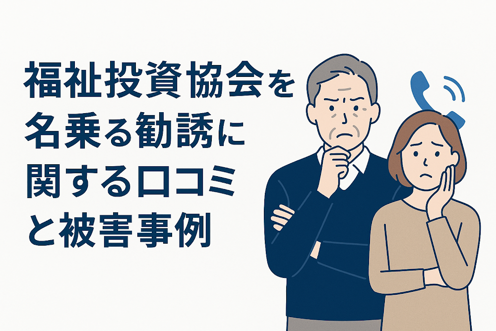 福祉投資協会を名乗る勧誘に関する口コミと被害事例