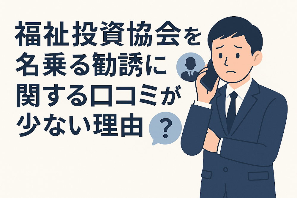 福祉投資協会を名乗る勧誘に関する口コミが少ない理由