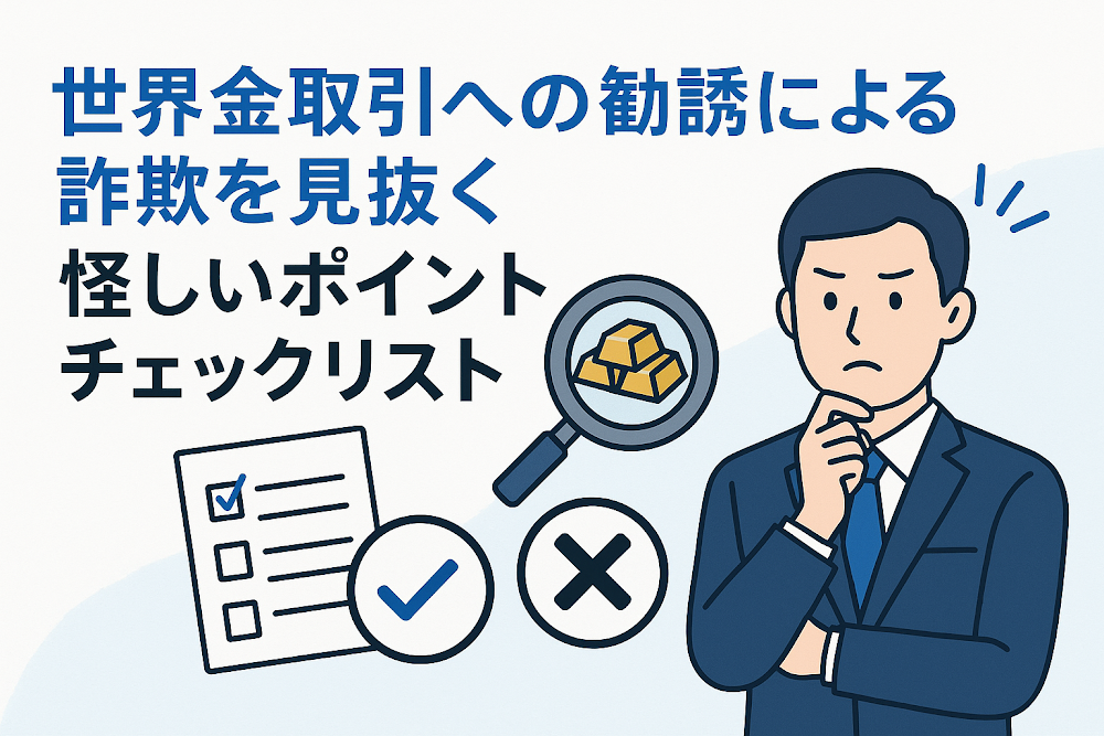 世界金取引への勧誘による詐欺を見抜く怪しいポイントチェックリスト
