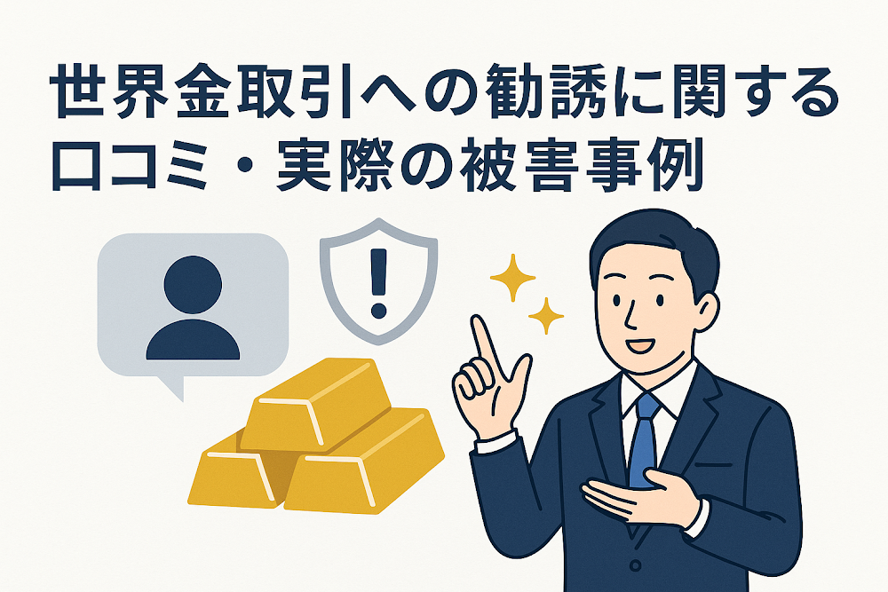 世界金取引への勧誘に関する口コミ・実際の被害事例