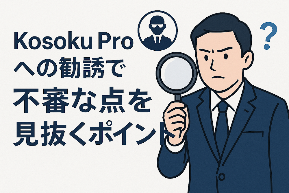 Kosoku Proへの勧誘で不審な点を見抜くポイント